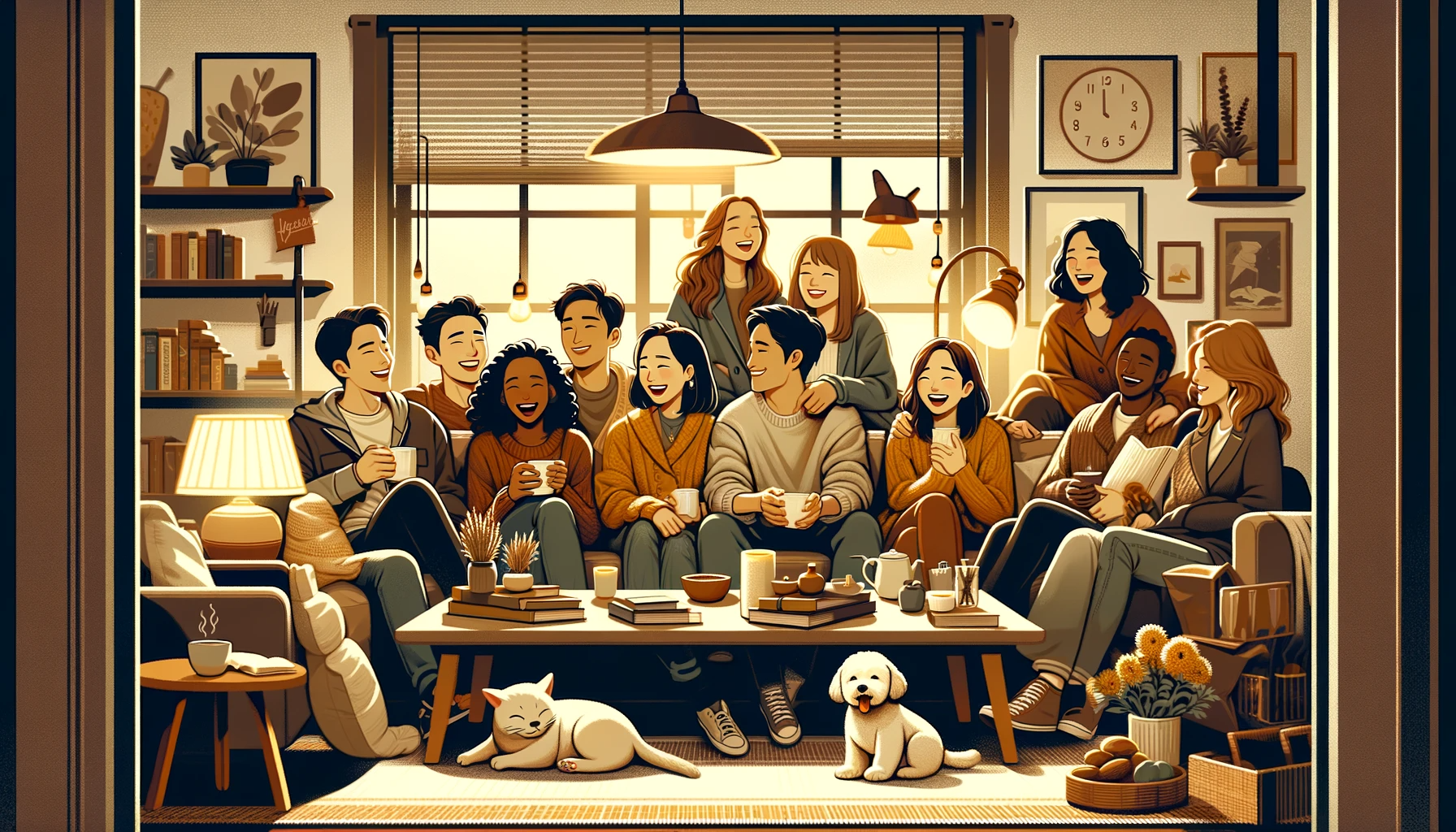DALL·E 2023-12-28 10.19.47 - A 16_9 poster for a fictional 'Warm OTT Drama'. The poster should convey a cozy and heartwarming atmosphere, typical of a feel-good drama series, but .png