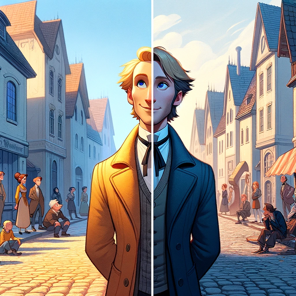 DALL·E 2024-03-09 14.31.20 - Adapt the previously illustrated character, the protagonist from Goethe's Faust, into Pixar Animation Studios' signature style. Maintain the same scen.jpg