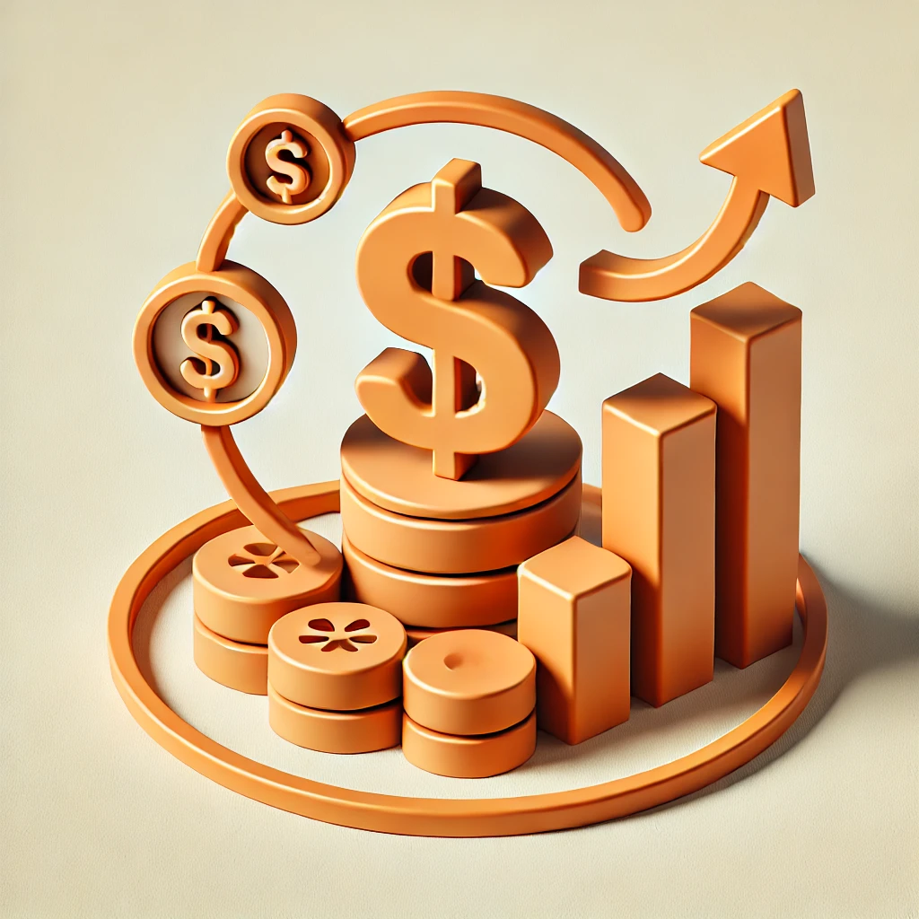 DALL·E 2024-08-18 17.01.56 - A very simple and minimalistic 3D illustration that represents a Recurring Revenue structure. The design elements should be reduced further, removing .webp