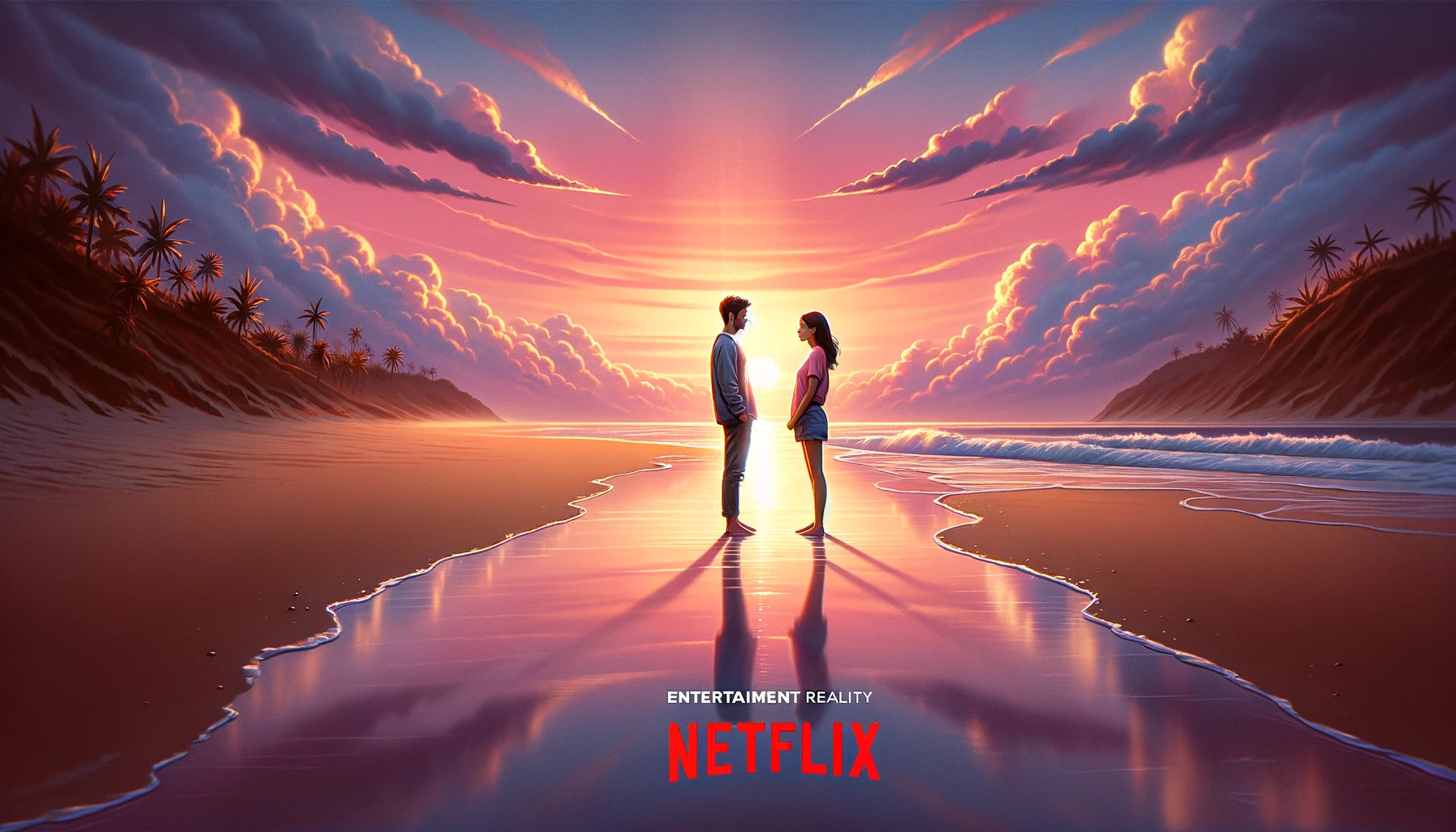 DALL·E 2024-01-11 14.17.29 - Create a poster for an entertainment reality program about lovers facing each other on the beach, in a style reminiscent of Netflix posters. The poste.png