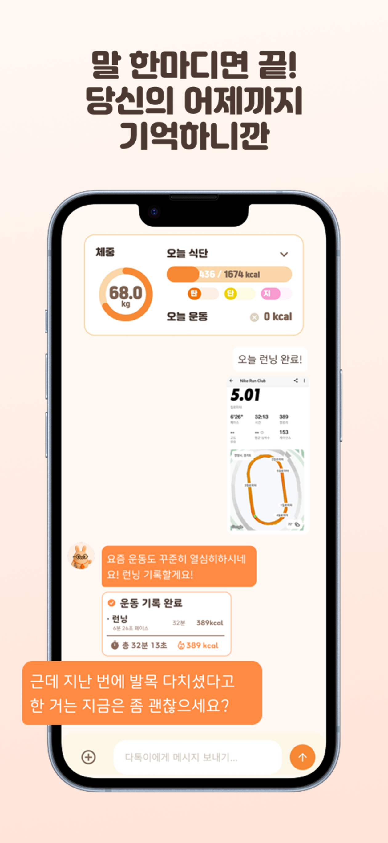 다톡이 다이어트 톡 AI 스크린샷 4