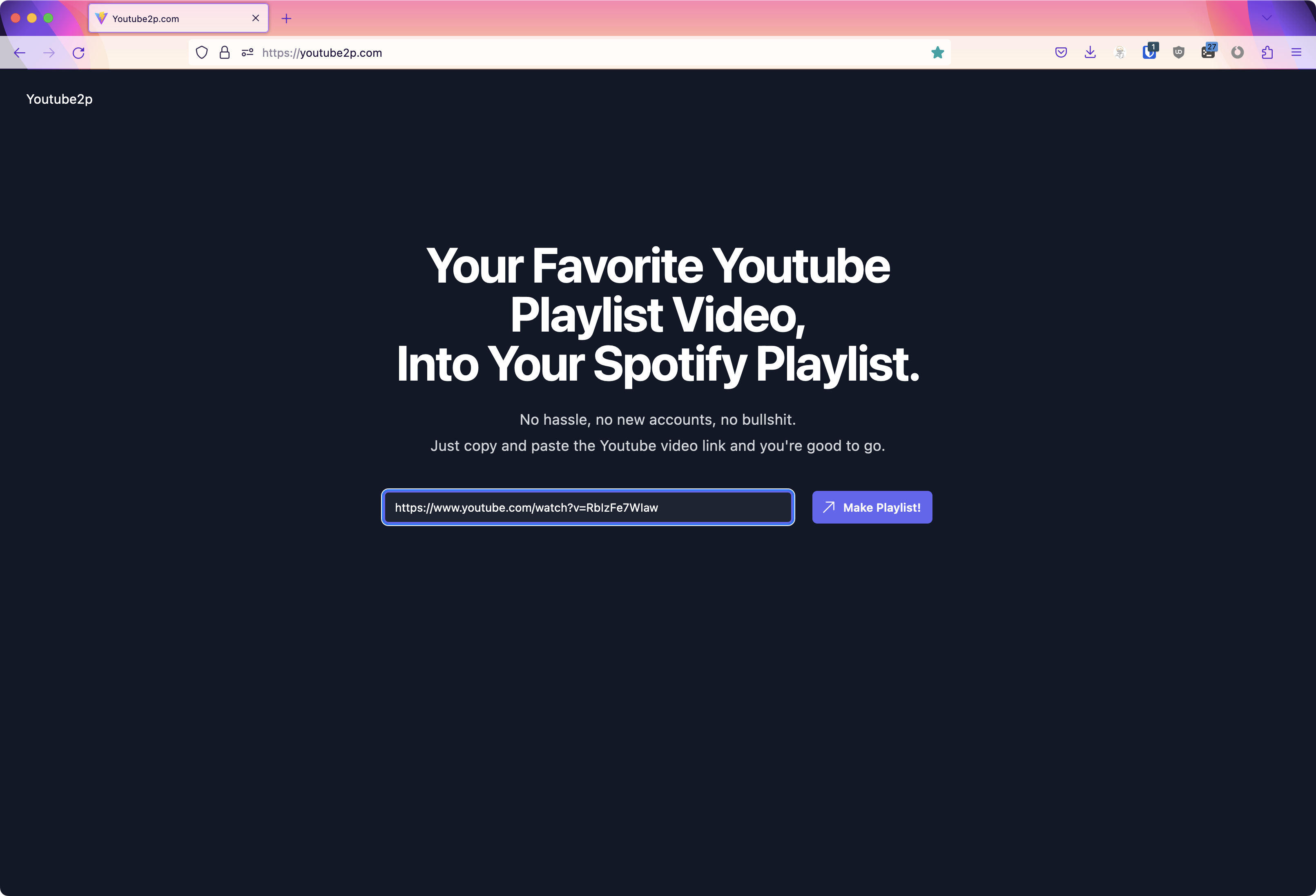 Youtube2p.com 스크린샷 3