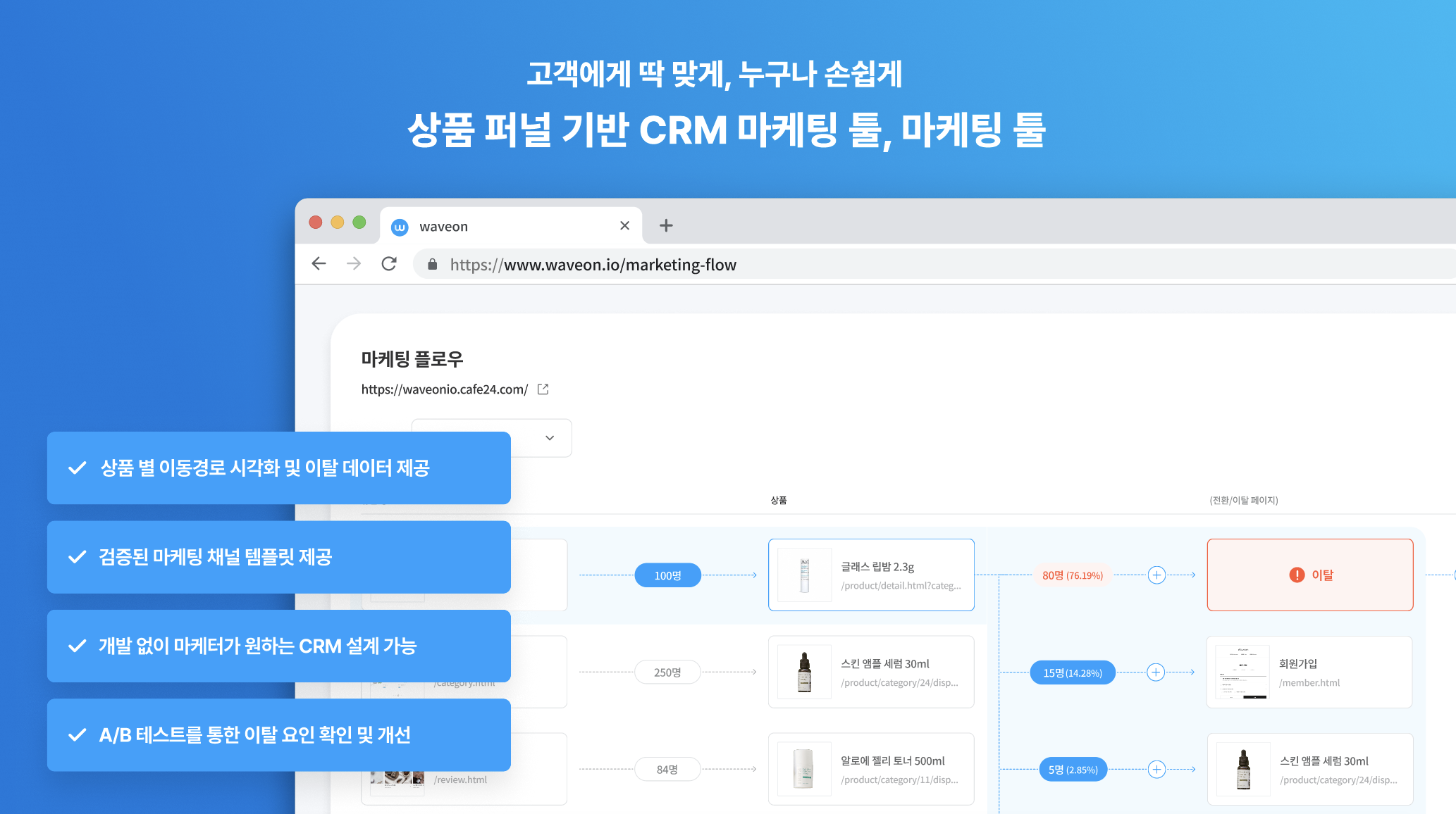 웨이브온 마케팅 플로우 스크린샷 1