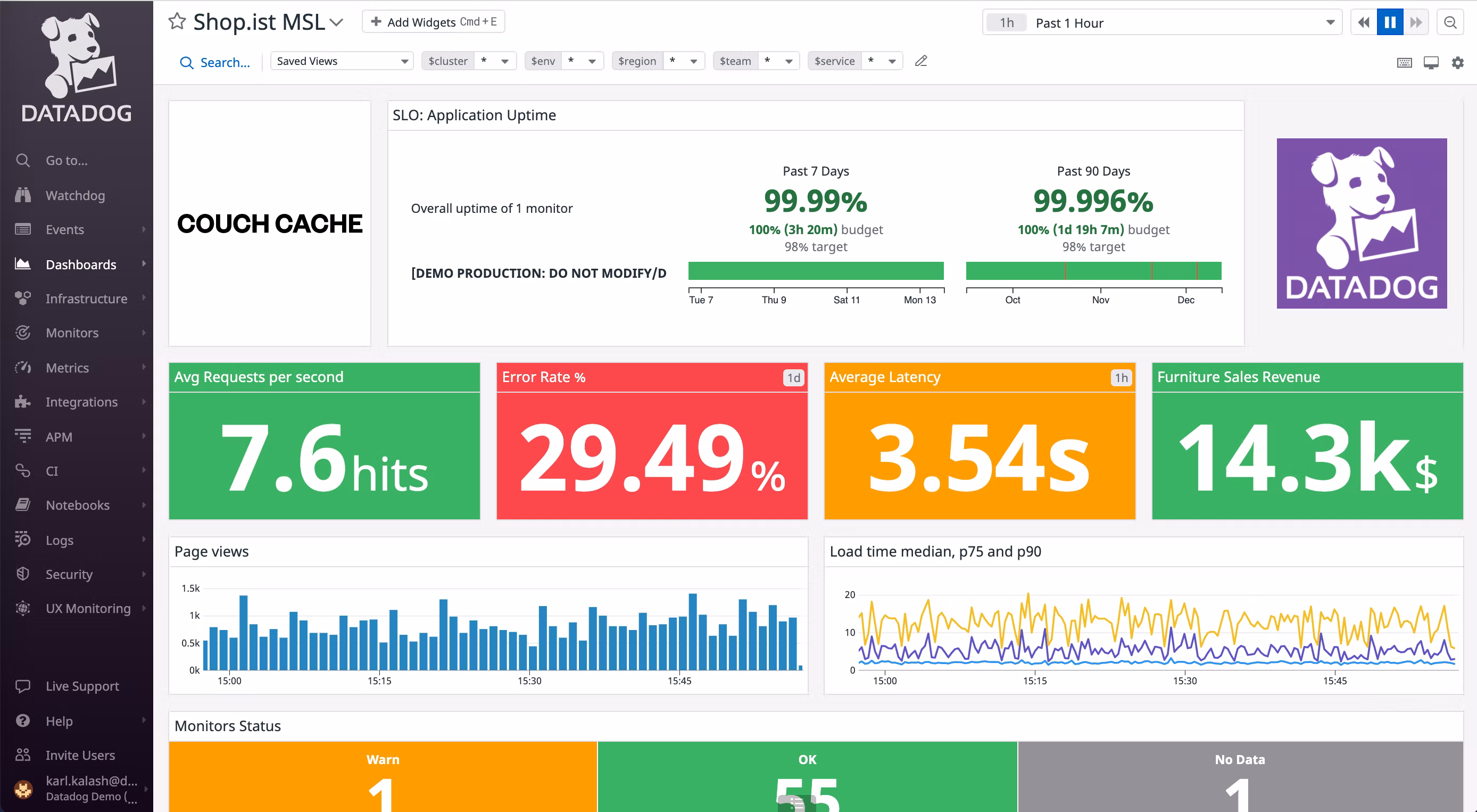 Datadog 데이터독 스크린샷 2