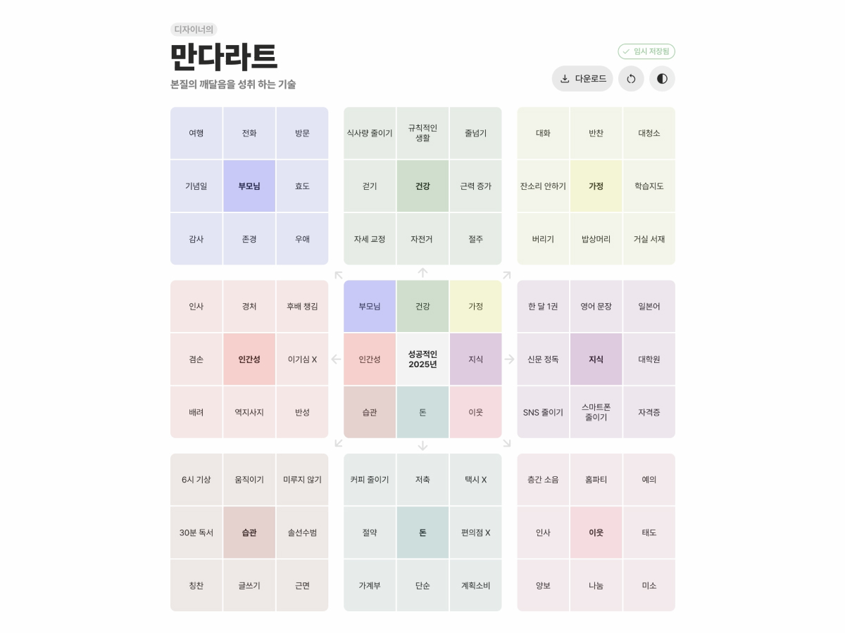 디자이너의 만다라트 스크린샷 1