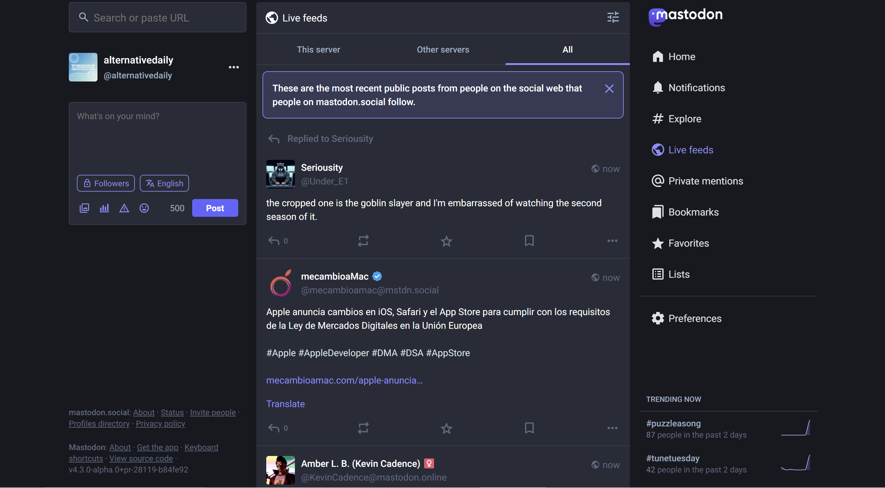 Mastodon 스크린샷 1