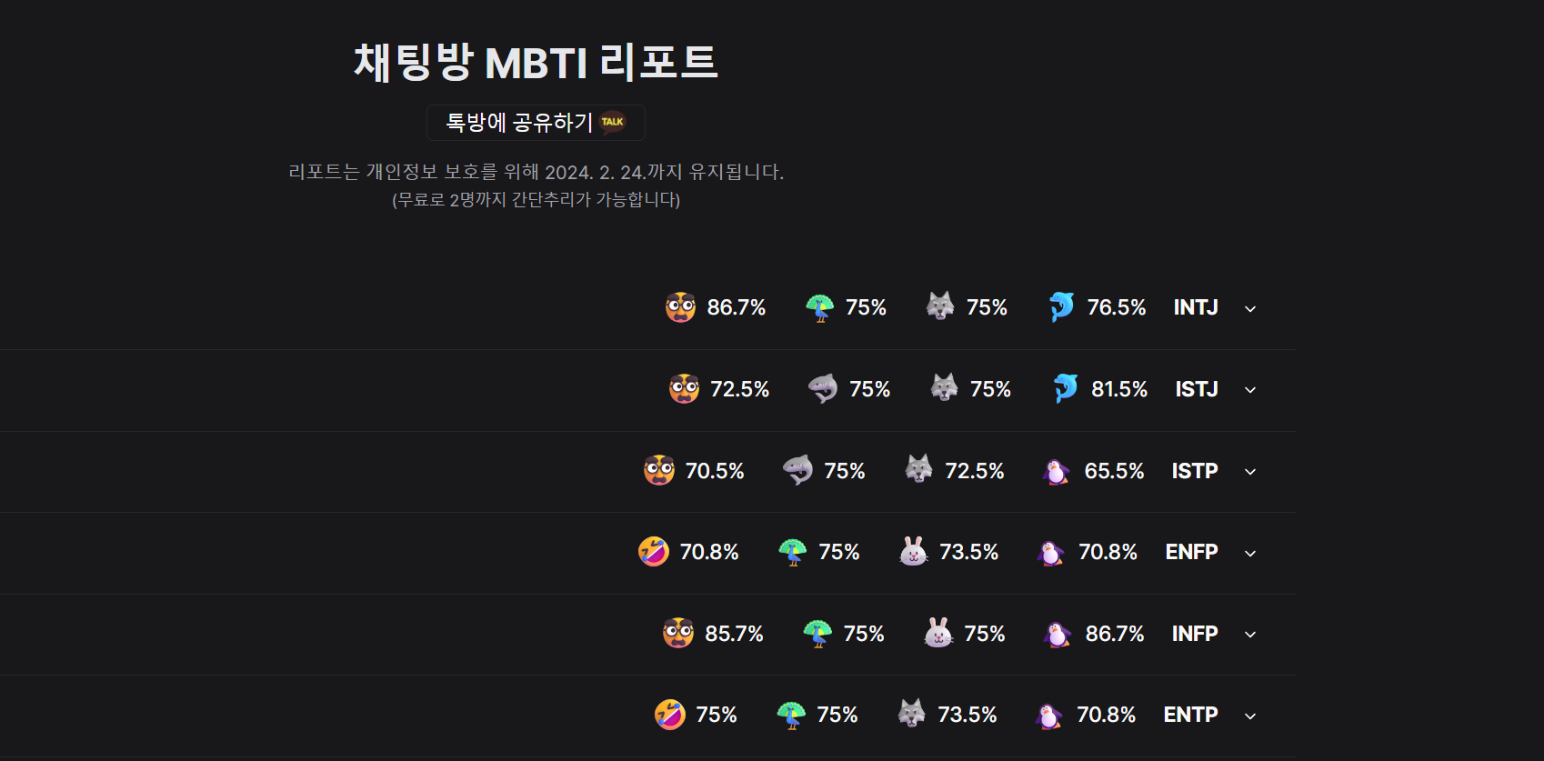 MBTI GPT 스크린샷 5